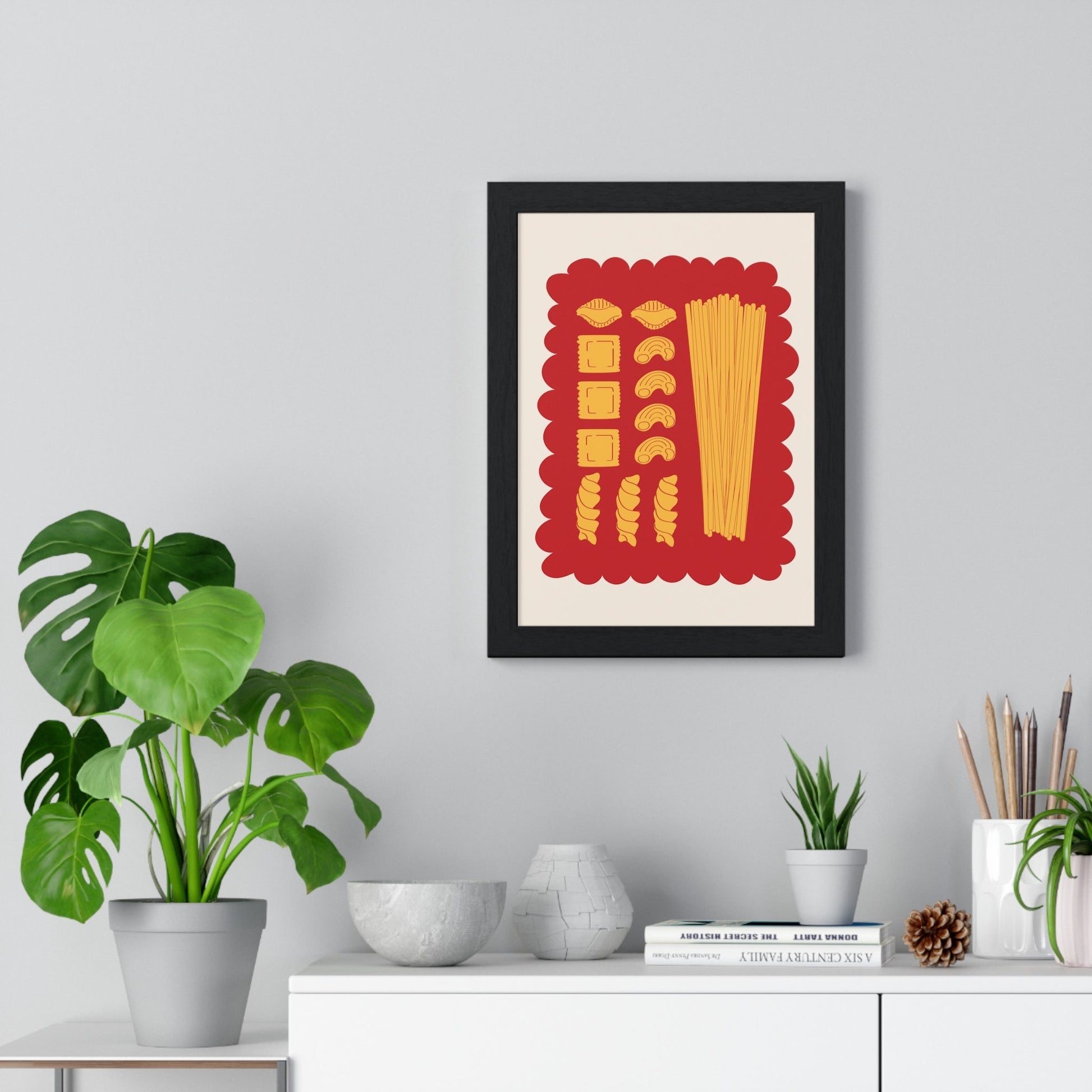 Framed Italian Pasta Shapes - Kitchen print