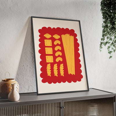 Framed Italian Pasta Shapes - Kitchen print