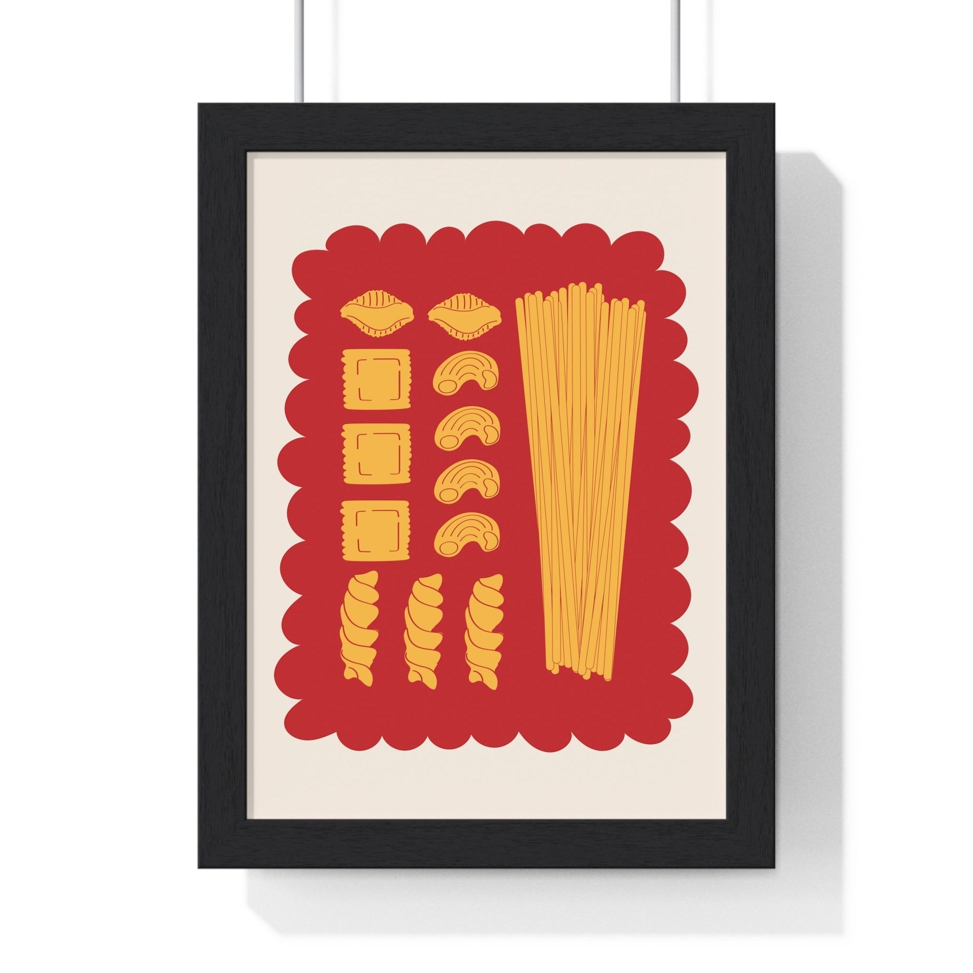 Framed Italian Pasta Shapes - Kitchen print