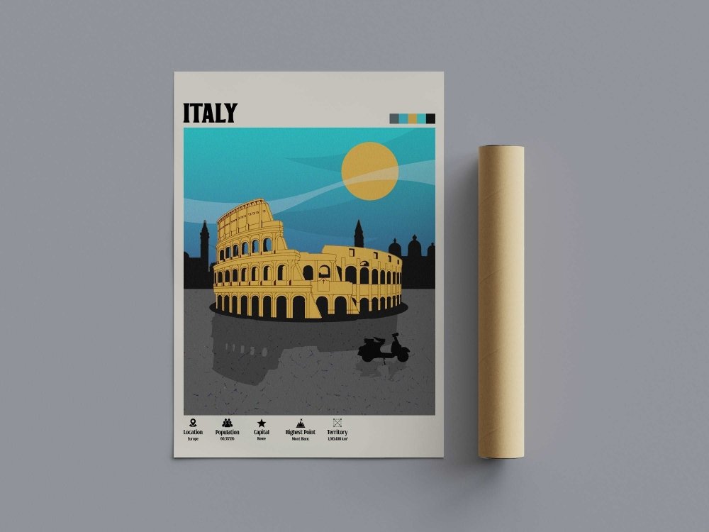 Italy Colosseum Travel Poster - Poster Kingz