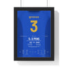 Italy World Cup Final 2006 Poster - Fabio Grosso 3 Winning Penalty v France Shirt Print framed in a black frame, ready to hang