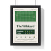 The Wildcard 2001 Tennis print framed in a black frame, ready to hang