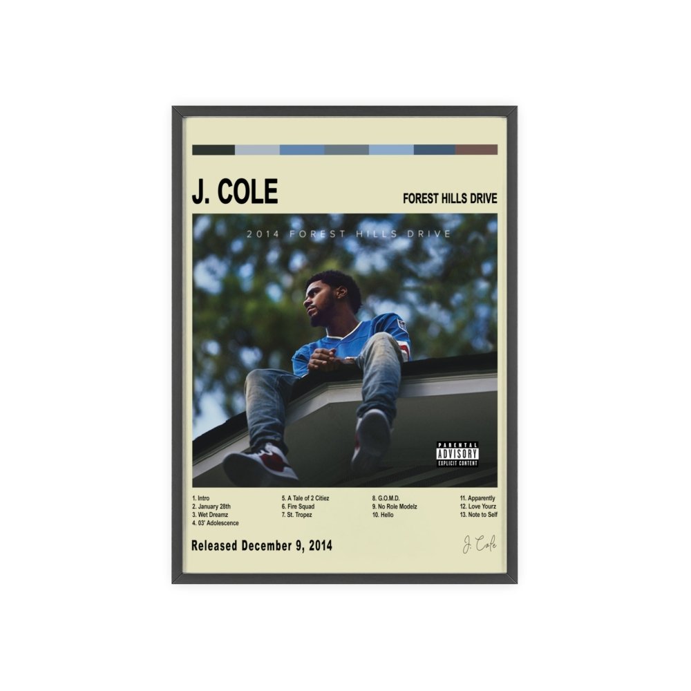 J. Cole - Forest Hills Drive Album Cover Poster - Poster Kingz