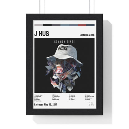 J Hus - Common Sense Album Cover Poster - Poster Kingz - A5 (unframed) - White - 