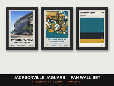 Jacksonville Jaguars Fan Wall Set | EverBank Stadium Print, Stadium Map & Team Colours