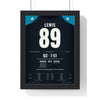 Jacksonville Jaguars London 2017 Poster - Marcedes Lewis 89 Wembley v Ravens Jersey Print framed in a black frame, ready to hang