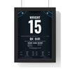 Jacksonville Jaguars London 2021 Poster - Matthew Wright 15 Tottenham Walk-Off Kick Jersey Print framed in a black frame, ready to hang