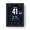 Jacksonville Jaguars London 2023 Poster - Josh Allen 41 Wembley v Falcons Jersey Print with the I WAS THERE stamp