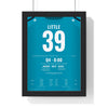 Jacksonville Jaguars London 2026 Poster - Cam Little 39 Tottenham v Eagles Winning Kick Jersey Print framed in a black frame, ready to hang