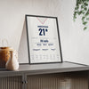 James Anderson Cardiff 2009 Cricket Poster - Last Wicket Stand Jumper Print framed and leaning on a sideboard