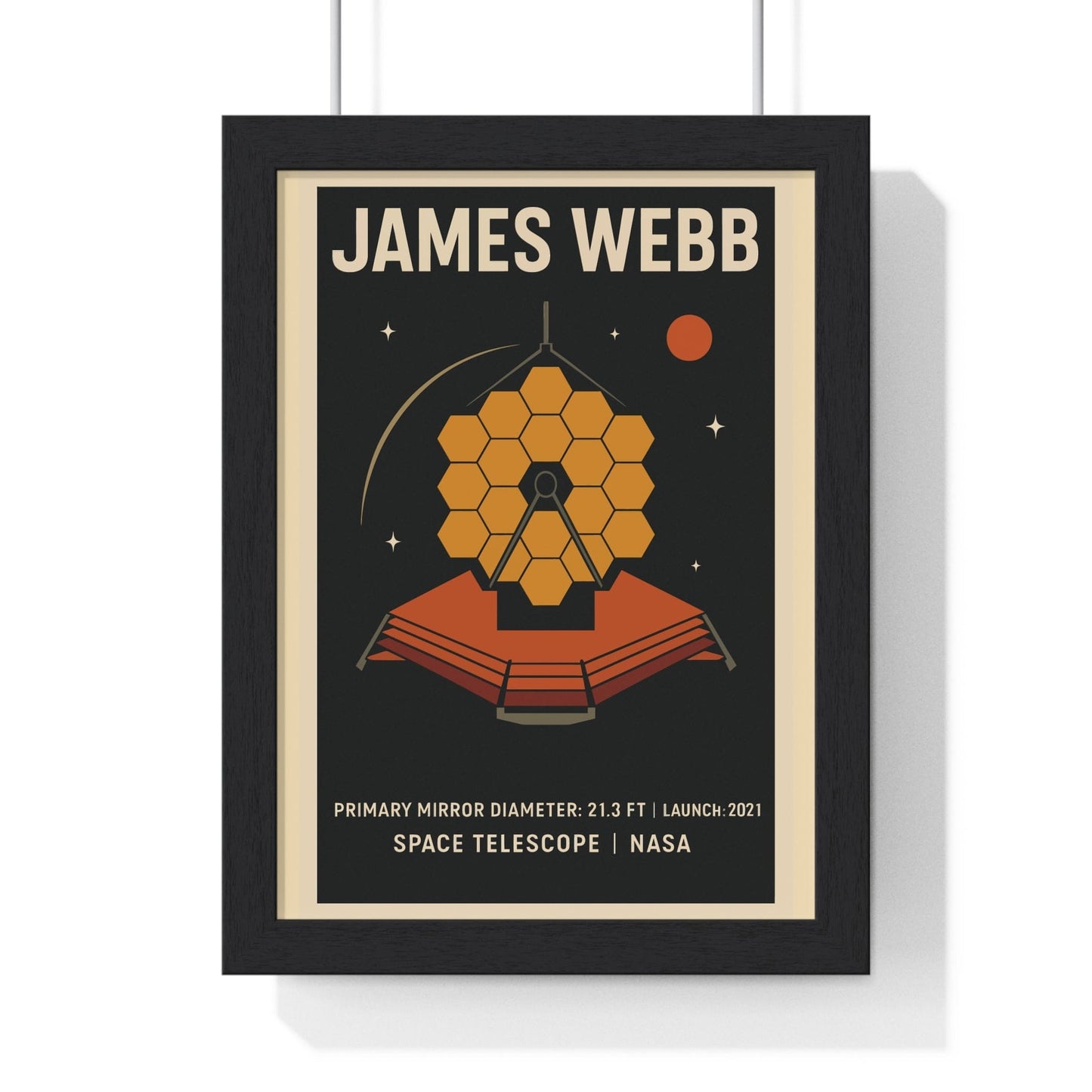 Framed James Webb Telescope poster