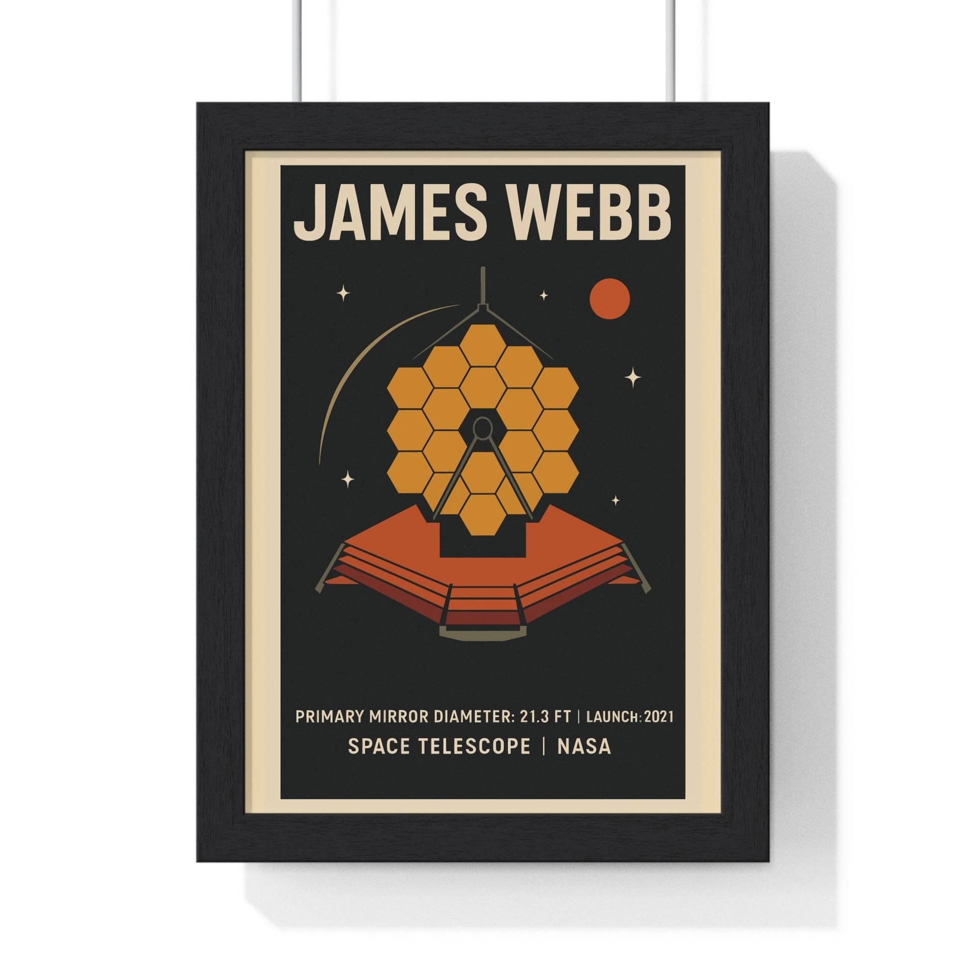 Framed James Webb Telescope poster