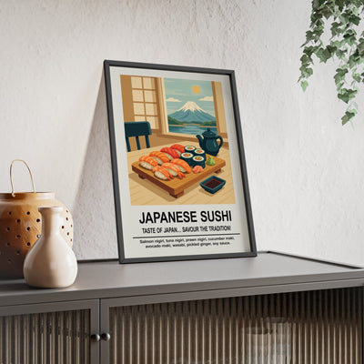 Framed Japanese Sushi Kitchen - Japanese Food Print print