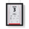 Jenson Button 2012 Brazilian Grand Prix Win Poster - 3 Race Suit Print framed in a black frame, ready to hang