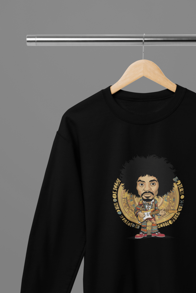 Jimi Hendrix T-Shirt/Sweatshirt - Poster Kingz - S - Design 1 Sweatshirt - Black