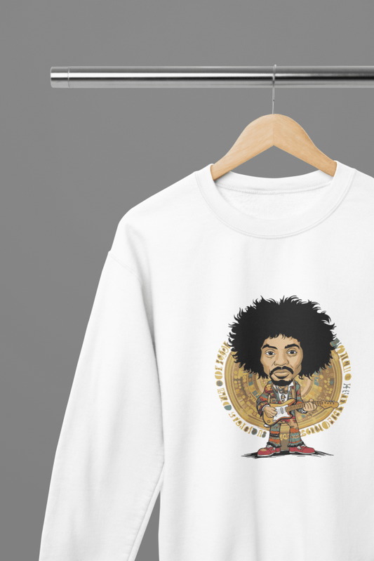 Jimi Hendrix T-Shirt/Sweatshirt - Poster Kingz - S - Design 1 Sweatshirt - White