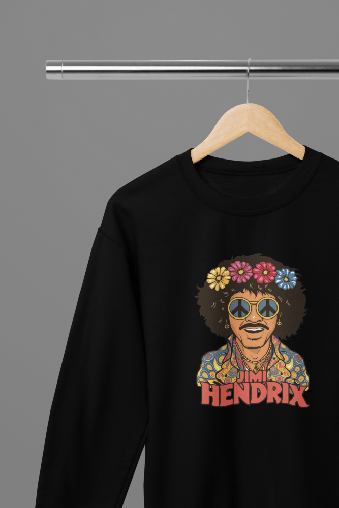 Jimi Hendrix T-Shirt/Sweatshirt - Poster Kingz - S - Design 2 Sweatshirt - Black