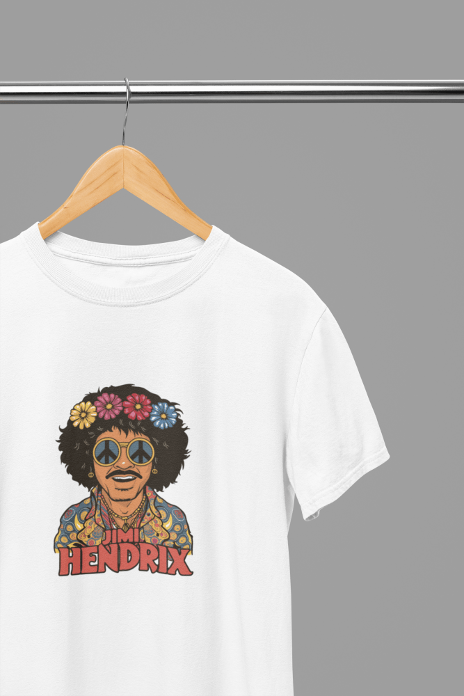 Jimi Hendrix T-Shirt/Sweatshirt - Poster Kingz - S - Design 2 T-Shirt - White