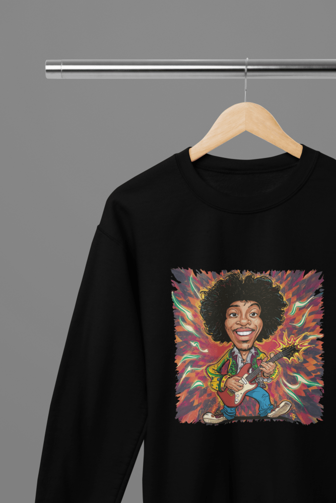 Jimi Hendrix T-Shirt/Sweatshirt - Poster Kingz - S - Design 4 Sweatshirt - Black