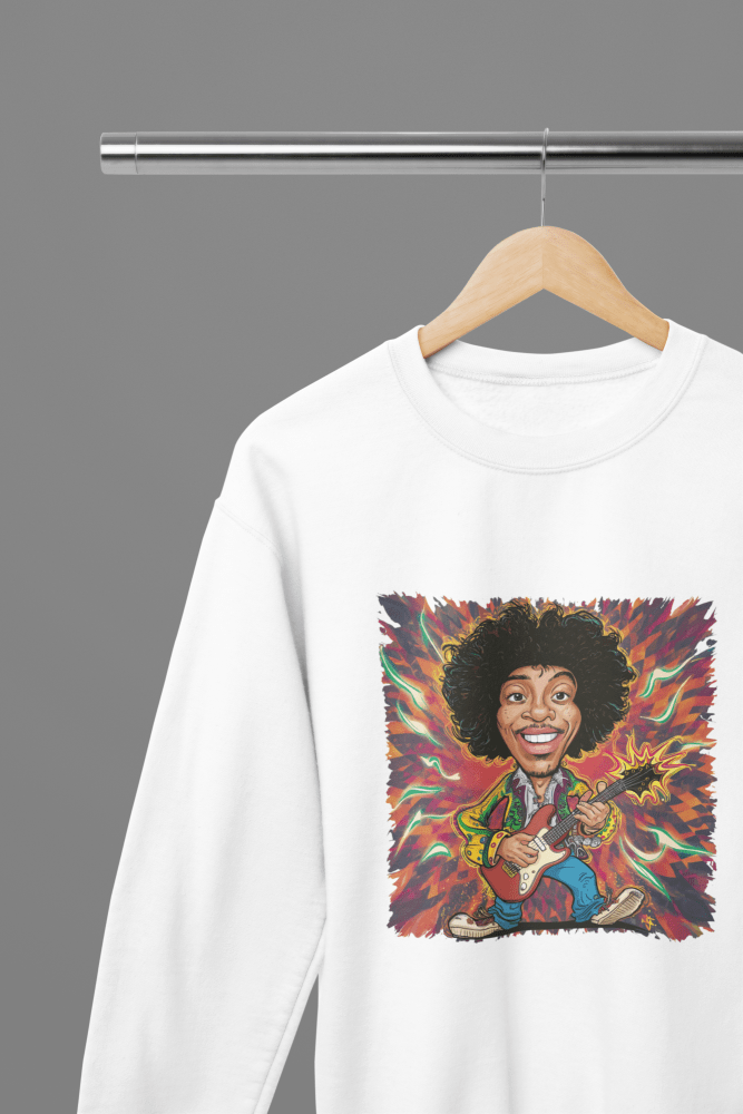 Jimi Hendrix T-Shirt/Sweatshirt - Poster Kingz - S - Design 4 Sweatshirt - White