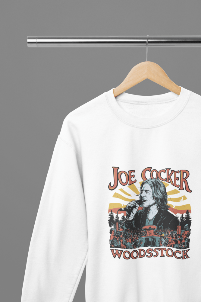 Joe Cocker T-Shirt/Sweatshirt - Poster Kingz - S - Sweatshirt - White