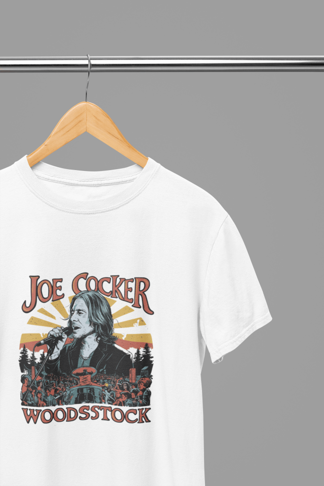 Joe Cocker T-Shirt/Sweatshirt - Poster Kingz - S - T-Shirt - White