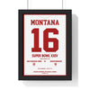 Framed Joe Montana Super Bowl XXIV MVP poster