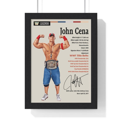 John Cena Wrestling Info Poster - Iconic Wrestler Career Highlights Art - Poster Kingz - A5 (unframed) - 