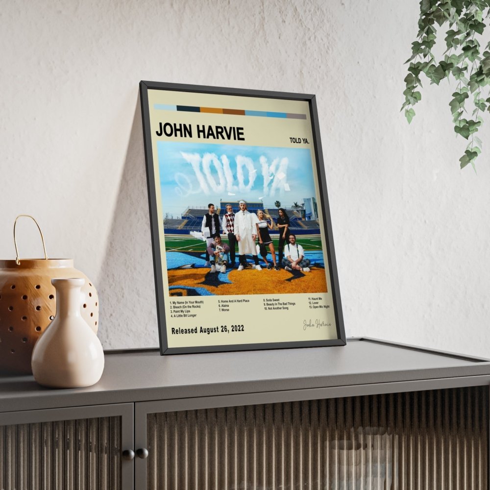 John Harvie - told ya Album Cover Poster - Poster Kingz - A5 (unframed) - White - 