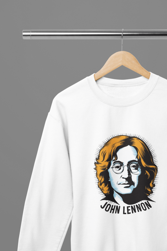 John Lennon Portrait T-Shirt/Sweatshirt - Poster Kingz - S - Sweatshirt - White