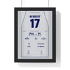 Johnny Herbert 1999 European Grand Prix Win Poster - 17 Race Suit Print framed in a black frame, ready to hang