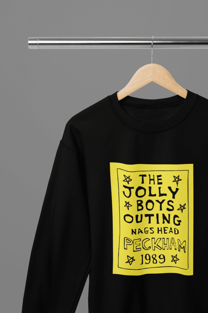 Beige t-shirt with Jolly Boys Outing or Sweatshirt - Peckham 1989 Nags Head Tribute