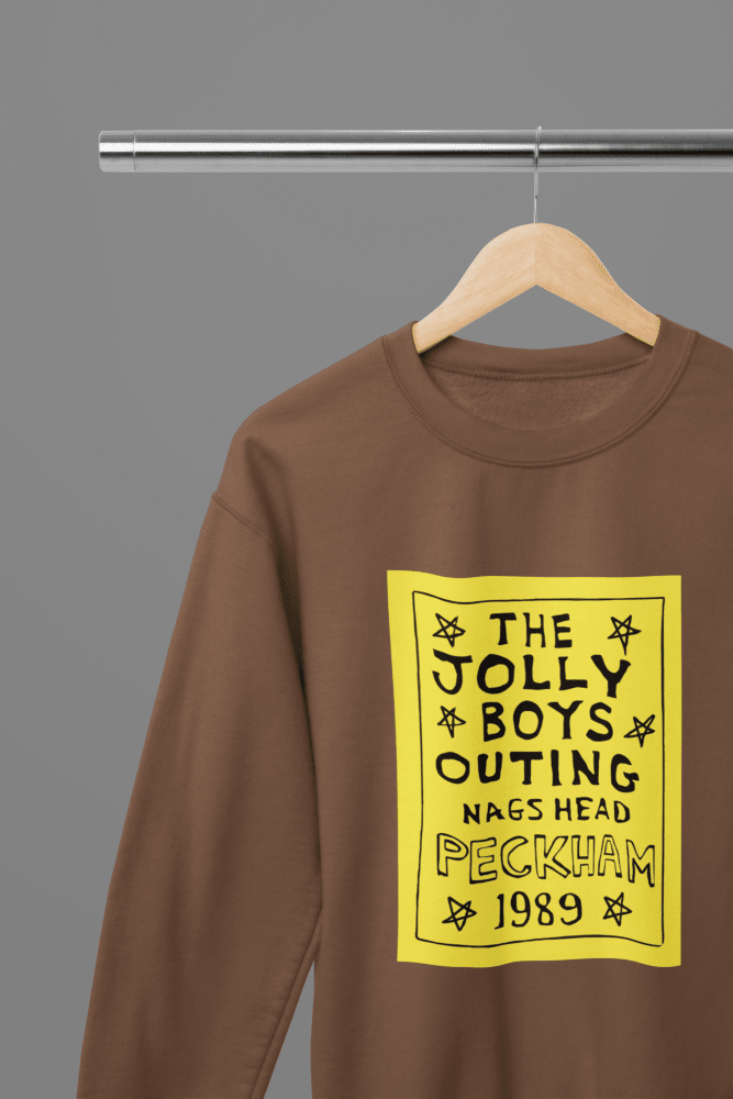 Black t-shirt with Jolly Boys Outing or Sweatshirt - Peckham 1989 Nags Head Tribute