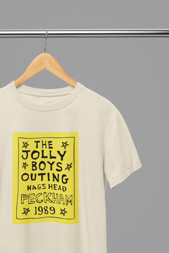 Beige t-shirt with Jolly Boys Outing or Sweatshirt - Peckham 1989 Nags Head Tribute