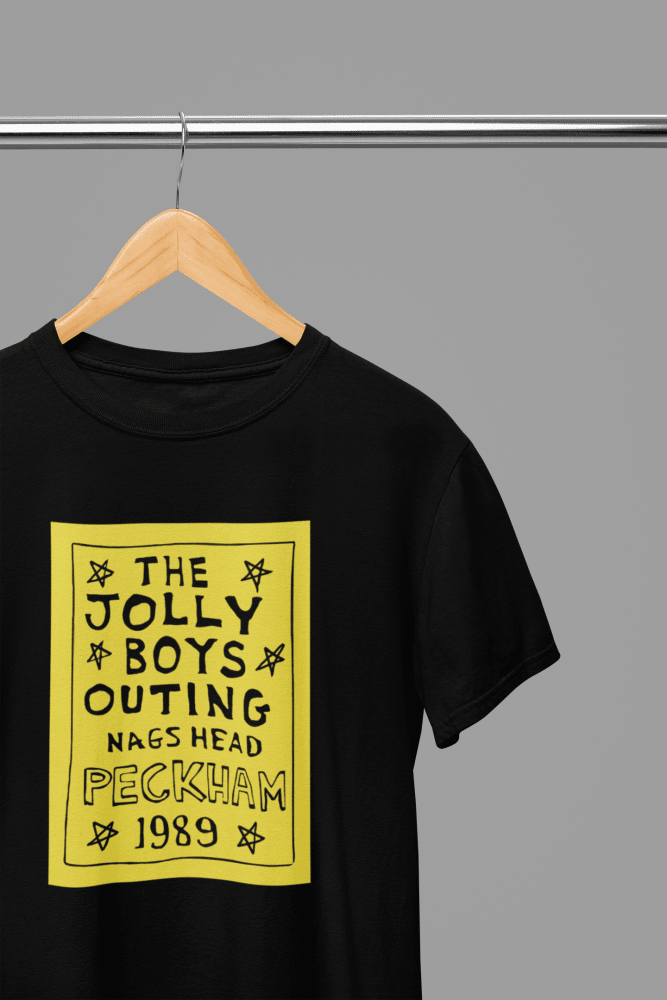 Black t-shirt with Jolly Boys Outing or Sweatshirt - Peckham 1989 Nags Head Tribute