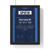 Jordan Spieth Royal Birkdale 2017 Golf Poster - Caddie Bib Final Round Win Print framed in a black frame, ready to hang