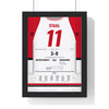 Jordan Staal 2026 Cup Final Game 6 Poster - Carolina Hurricanes 11 Hockey Jersey Print framed in a black frame, ready to hang