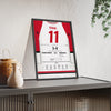 Jordan Staal 2026 Cup Final Game 6 Poster - Carolina Hurricanes 11 Hockey Jersey Print framed and leaning on a sideboard
