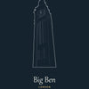 Personalised Big Ben Line Art Print | Custom Travel Poster
