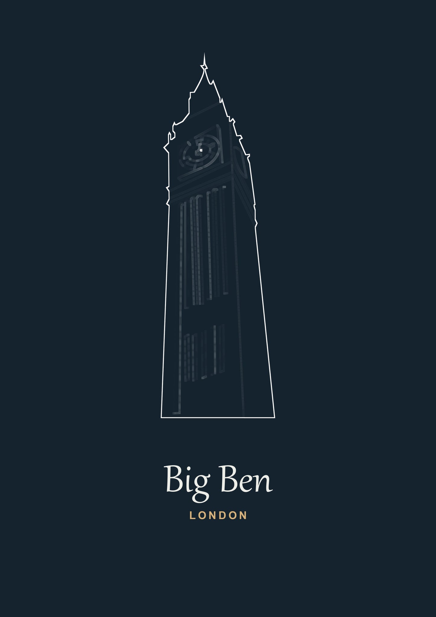 Personalised Big Ben Line Art Print | Custom Travel Poster