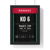 Marquez v Pacquiao 2012 Boxing Poster framed in a black frame, ready to hang