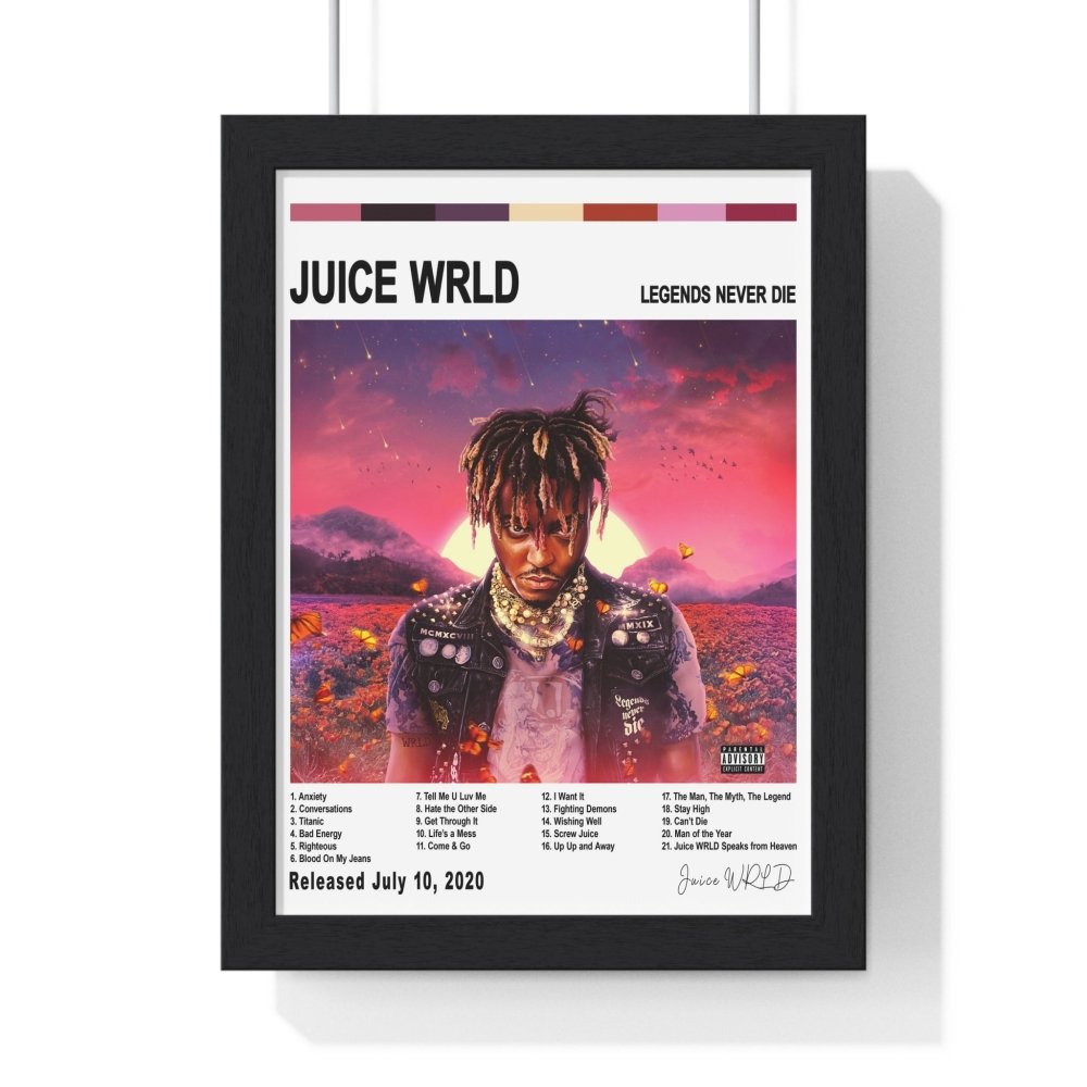 Juice WRLD Album Cover Poster - Poster Kingz - A5 (unframed) - White - Legends Never Die