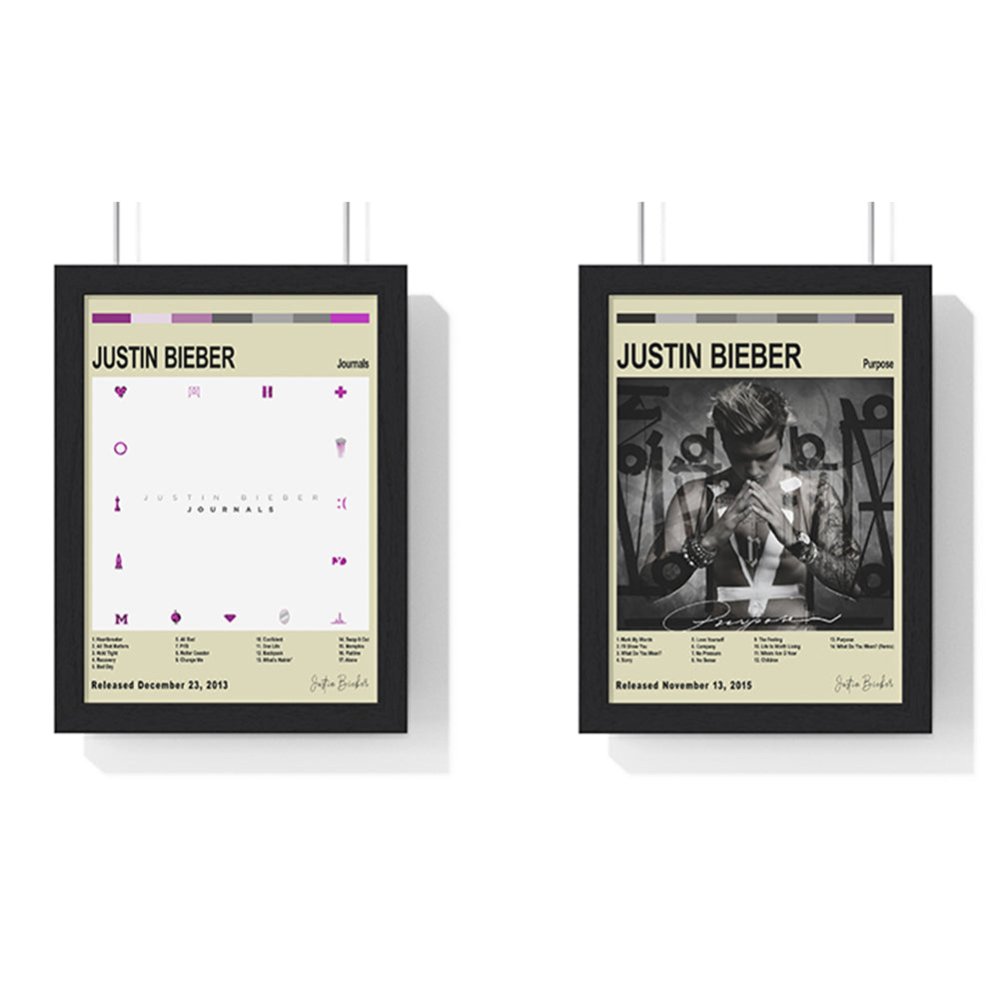 Justin Bieber Album Cover Poster - Poster Kingz - A5 (unframed) - Vintage - Journals