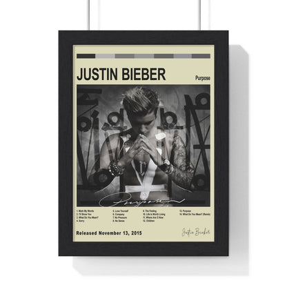 Justin Bieber Album Cover Poster - Poster Kingz - A5 (unframed) - Vintage - Purpose