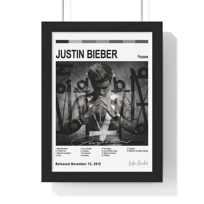 Justin Bieber Album Cover Poster - Poster Kingz - A5 (unframed) - White - Purpose