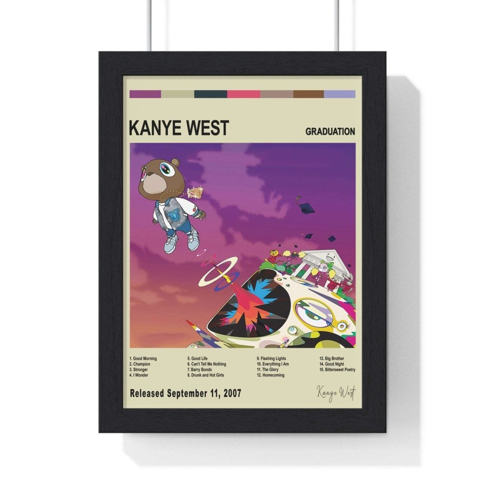 Kanye West Album Cover Poster - Poster Kingz - Album Cover Poster - A5 (unframed) - Graduation - Off White