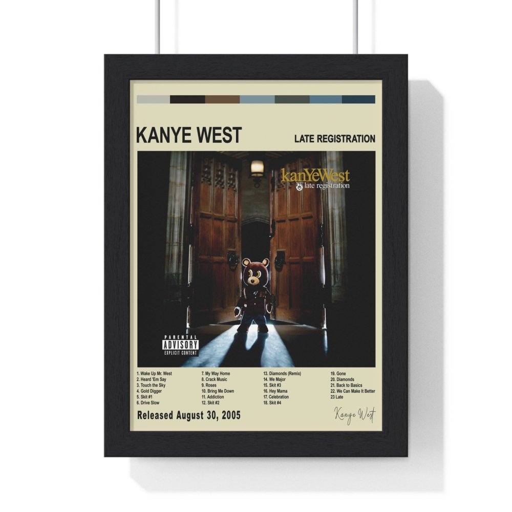 Kanye West Album Cover Poster - Poster Kingz - Album Cover Poster - A5 (unframed) - Late Registration - Off White