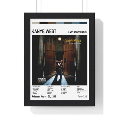 Kanye West Album Cover Poster - Poster Kingz - Album Cover Poster - A5 (unframed) - Late Registration - White