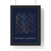 Kasparov's Immortal Chess print framed in a black frame, ready to hang