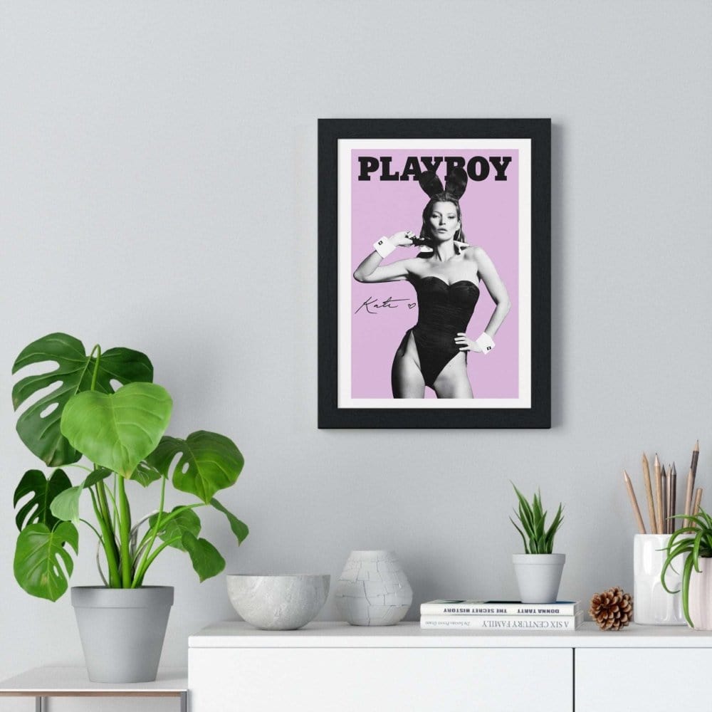 Framed Kate Moss bunny poster wall display